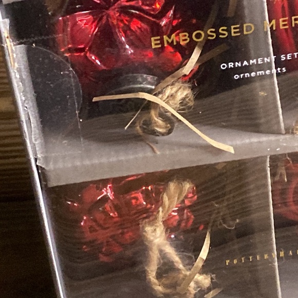 Pottery Barn Mercury Glass Adorned Retro Vintage Style Red Ornaments - Set of 6 - Picture 12 of 14